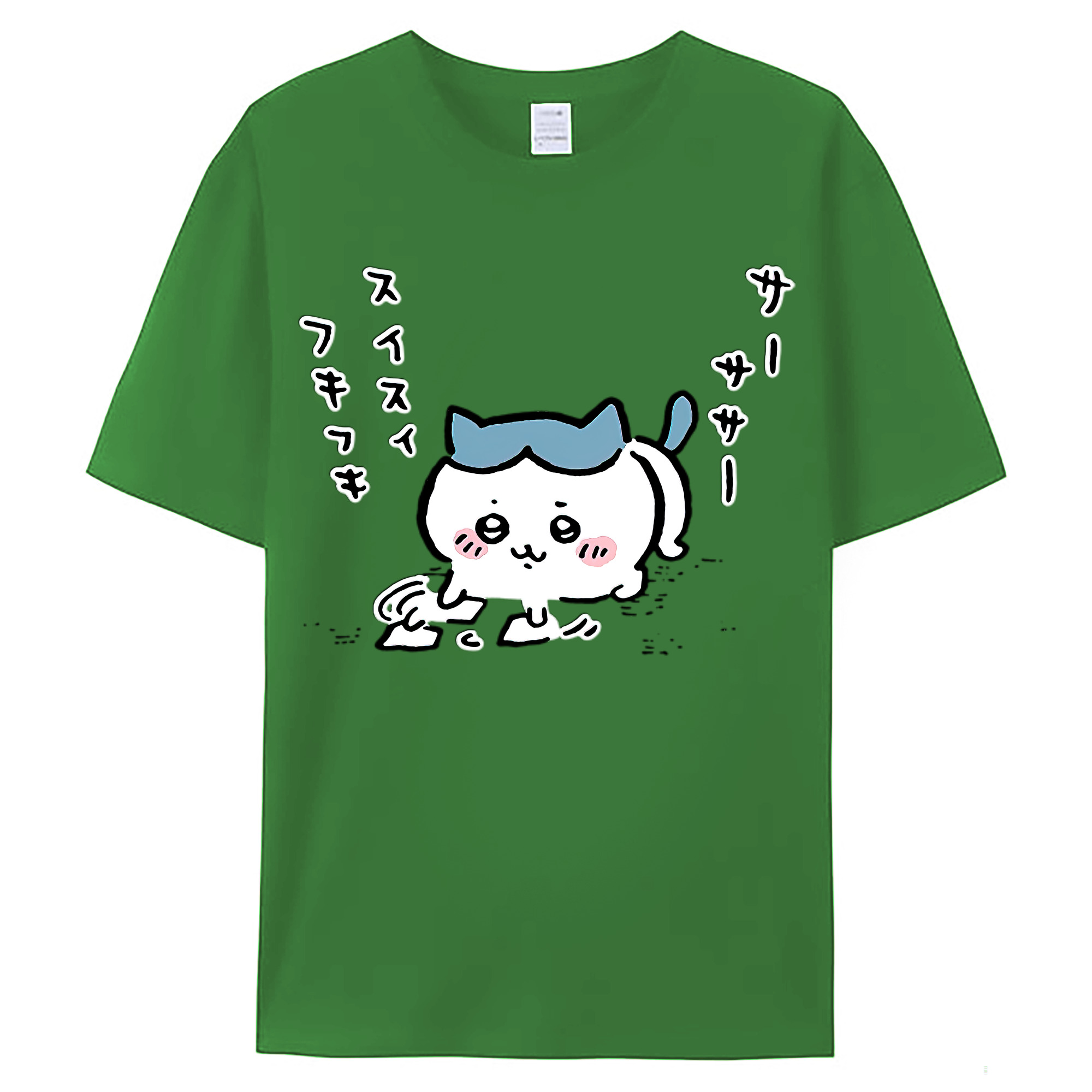 （画像用） ちいかわ ハチワレ Chii-kawa hachiware レディースカジュアルプリントTシャツ（綿100％）